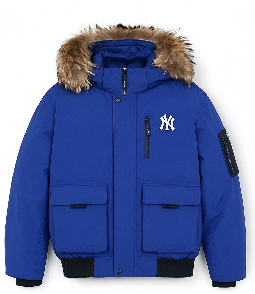 MLB 뉴에라 뉴욕양키스 봄버 다운 재킷 폭스퍼 카라 3ADJB1546-50NYL